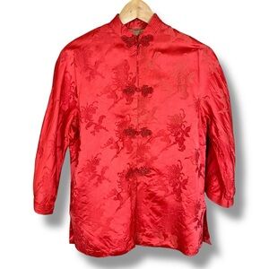 Vintage‎ 1950s Dynasty Jacket Frog Closures Reddish Mandarin Collar Hong Kong